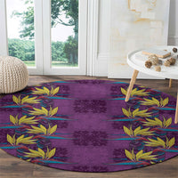 Hawaii Waikiki King Round Carpet Purple Quilt With Pua Manu LT05 - Polynesian Pride