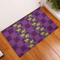 Hawaii Waikiki King Rubber Doormat Purple Quilt With Pua Manu LT05 - Polynesian Pride