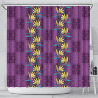 Hawaii Waikiki King Shower Curtain Purple Quilt With Pua Manu LT05 - Polynesian Pride