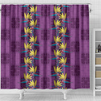 Hawaii Waikiki King Shower Curtain Purple Quilt With Pua Manu LT05 - Polynesian Pride