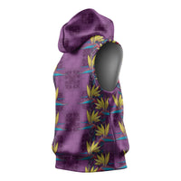Hawaii Waikiki King Sleeveless Hoodie Purple Quilt With Pua Manu LT05 - Polynesian Pride