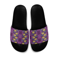 Hawaii Waikiki King Slide Sandals Purple Quilt With Pua Manu LT05 Purple - Polynesian Pride
