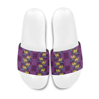 Hawaii Waikiki King Slide Sandals Purple Quilt With Pua Manu LT05 Purple - Polynesian Pride