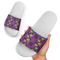 Hawaii Waikiki King Slide Sandals Purple Quilt With Pua Manu LT05 - Polynesian Pride