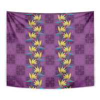 Hawaii Waikiki King Tapestry Purple Quilt With Pua Manu LT05 - Polynesian Pride