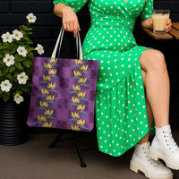 Hawaii Waikiki King Tote Bag Purple Quilt With Pua Manu LT05 - Polynesian Pride