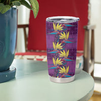 Hawaii Waikiki King Tumbler Cup Purple Quilt With Pua Manu LT05 - Polynesian Pride