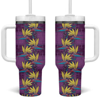 Hawaii Waikiki King Tumbler With Handle Purple Quilt With Pua Manu LT05 One Size: 40 oz Purple - Polynesian Pride