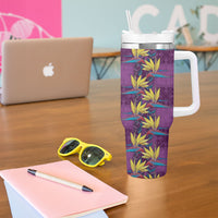 Hawaii Waikiki King Tumbler With Handle Purple Quilt With Pua Manu LT05 - Polynesian Pride