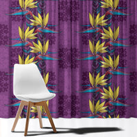 Hawaii Waikiki King Window Curtain Purple Quilt With Pua Manu LT05 - Polynesian Pride