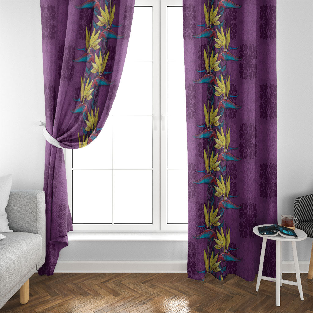 Hawaii Waikiki King Window Curtain Purple Quilt With Pua Manu LT05 - Polynesian Pride