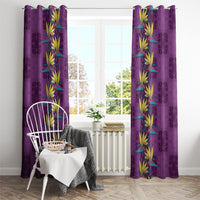 Hawaii Waikiki King Window Curtain Purple Quilt With Pua Manu LT05 - Polynesian Pride