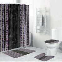 Hawaii Queen Liliuokalani Bathroom Set Hawaiian Lei Pua Kalaunu LT05 Bathroom Set (4 pcs) Black - Polynesian Pride