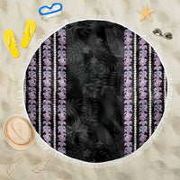 Hawaii Queen Liliuokalani Beach Blanket Hawaiian Lei Pua Kalaunu LT05 One Size 150cm Black - Polynesian Pride