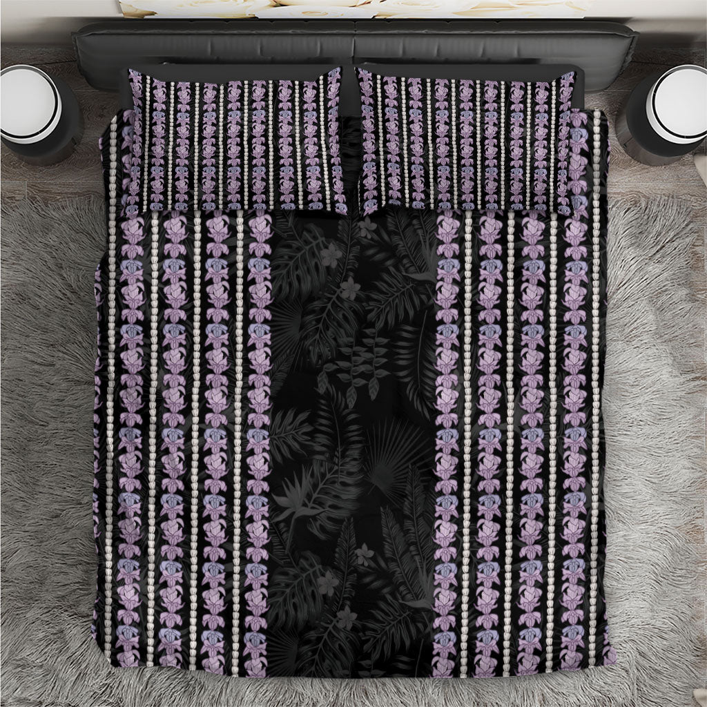 Hawaii Queen Liliuokalani Bedding Set Hawaiian Lei Pua Kalaunu LT05 Black - Polynesian Pride