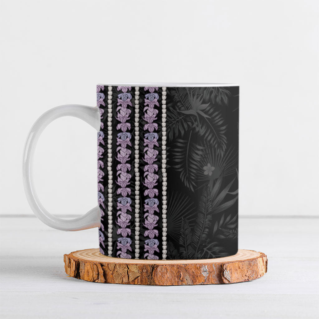 Hawaii Queen Liliuokalani Ceramic Mug Hawaiian Lei Pua Kalaunu LT05 Black - Polynesian Pride