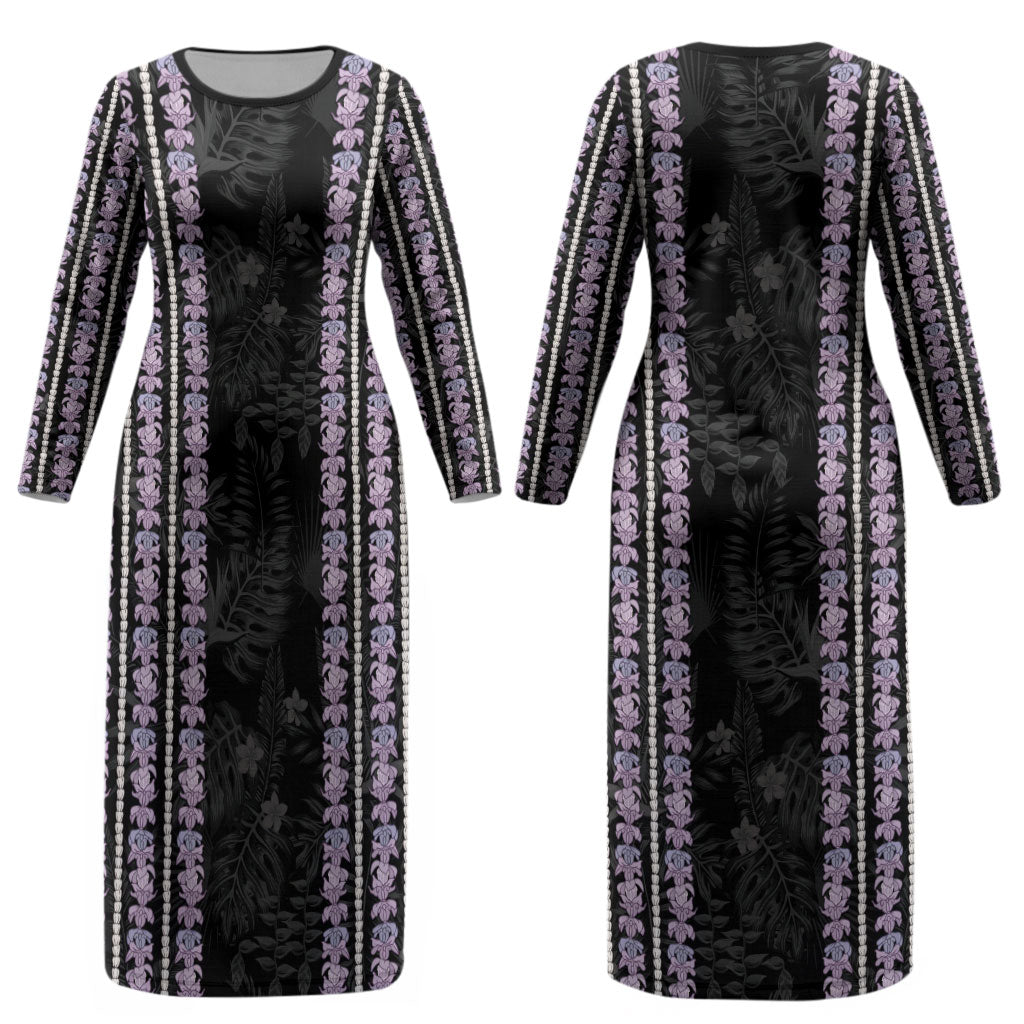 Hawaii Queen Liliuokalani Couples Matching Long Sleeve Bodycon Dress and Hawaiian Shirt Hawaiian Lei Pua Kalaunu LT05 - Polynesian Pride