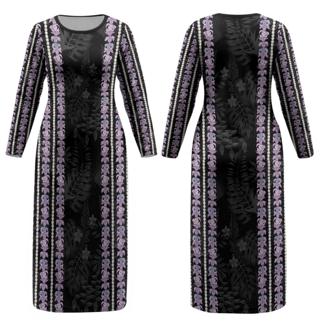 Hawaii Queen Liliuokalani Couples Matching Long Sleeve Bodycon Dress and Long Sleeve Button Shirt Hawaiian Lei Pua Kalaunu LT05 - Polynesian Pride