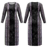 Hawaii Queen Liliuokalani Couples Matching Long Sleeve Bodycon Dress and Long Sleeve Button Shirt Hawaiian Lei Pua Kalaunu LT05 - Polynesian Pride