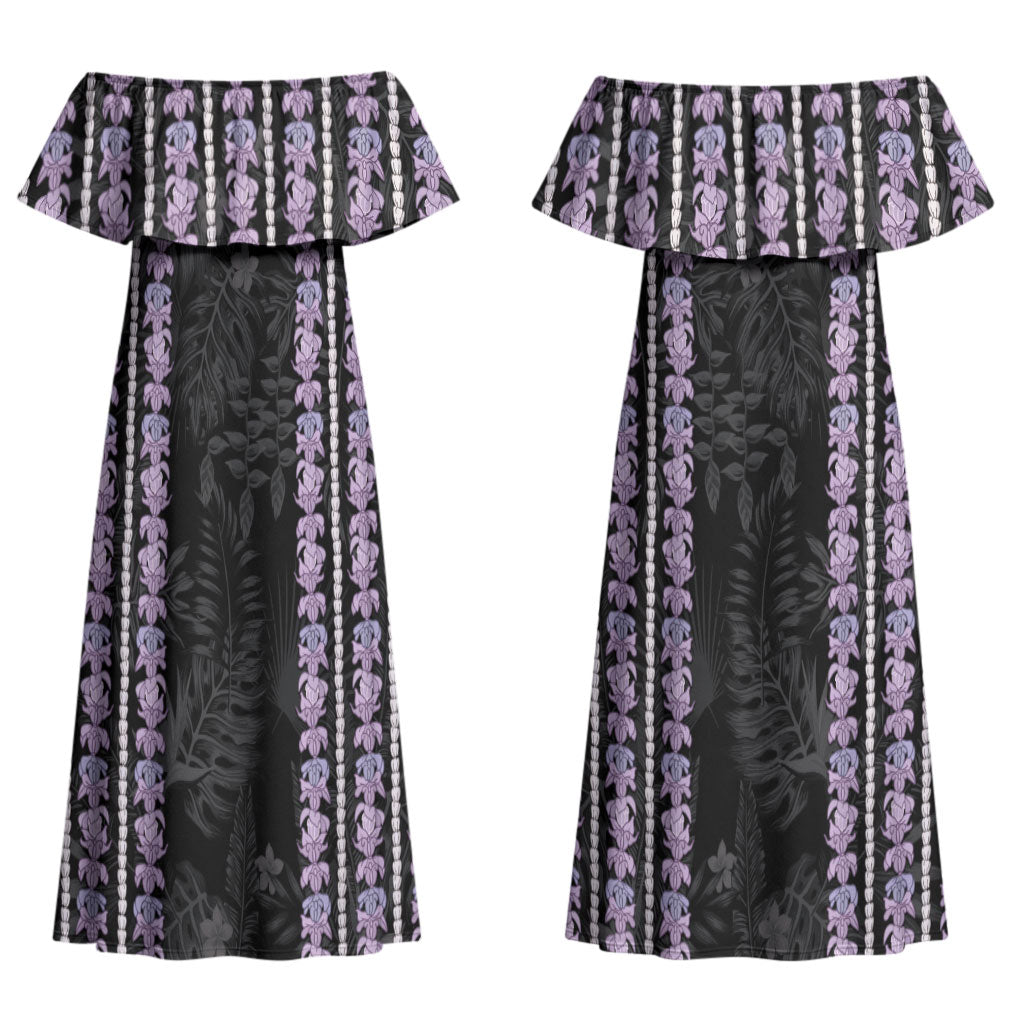 Hawaii Queen Liliuokalani Couples Matching Off Shoulder Maxi Dress and Hawaiian Shirt Hawaiian Lei Pua Kalaunu LT05 - Polynesian Pride