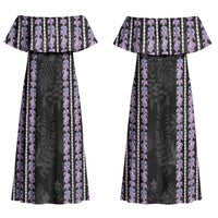 Hawaii Queen Liliuokalani Couples Matching Off Shoulder Maxi Dress and Hawaiian Shirt Hawaiian Lei Pua Kalaunu LT05 - Polynesian Pride