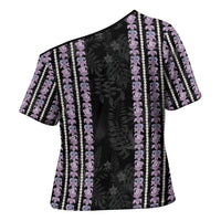 Hawaii Queen Liliuokalani Cross Shoulder Shirt Hawaiian Lei Pua Kalaunu LT05 - Polynesian Pride