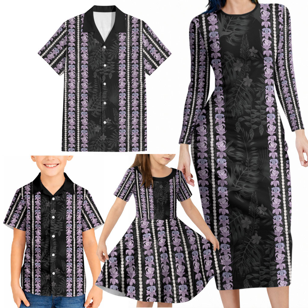 Hawaii Queen Liliuokalani Family Matching Long Sleeve Bodycon Dress and Hawaiian Shirt Hawaiian Lei Pua Kalaunu LT05 - Polynesian Pride