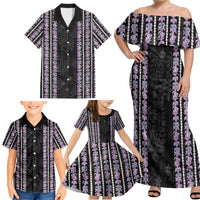 Hawaii Queen Liliuokalani Family Matching Off Shoulder Maxi Dress and Hawaiian Shirt Hawaiian Lei Pua Kalaunu LT05 - Polynesian Pride