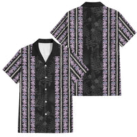 Hawaii Queen Liliuokalani Family Matching Off Shoulder Maxi Dress and Hawaiian Shirt Hawaiian Lei Pua Kalaunu LT05 Dad's Shirt - Short Sleeve Black - Polynesian Pride