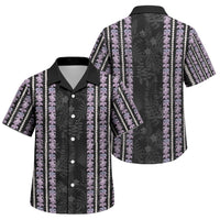 Hawaii Queen Liliuokalani Family Matching Off Shoulder Short Dress and Hawaiian Shirt Hawaiian Lei Pua Kalaunu LT05 Son's Shirt Black - Polynesian Pride