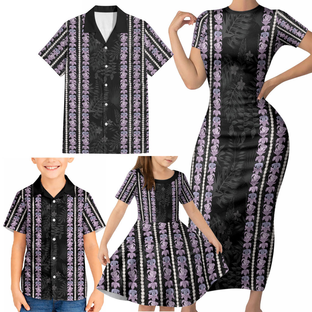 Hawaii Queen Liliuokalani Family Matching Short Sleeve Bodycon Dress and Hawaiian Shirt Hawaiian Lei Pua Kalaunu LT05 - Polynesian Pride