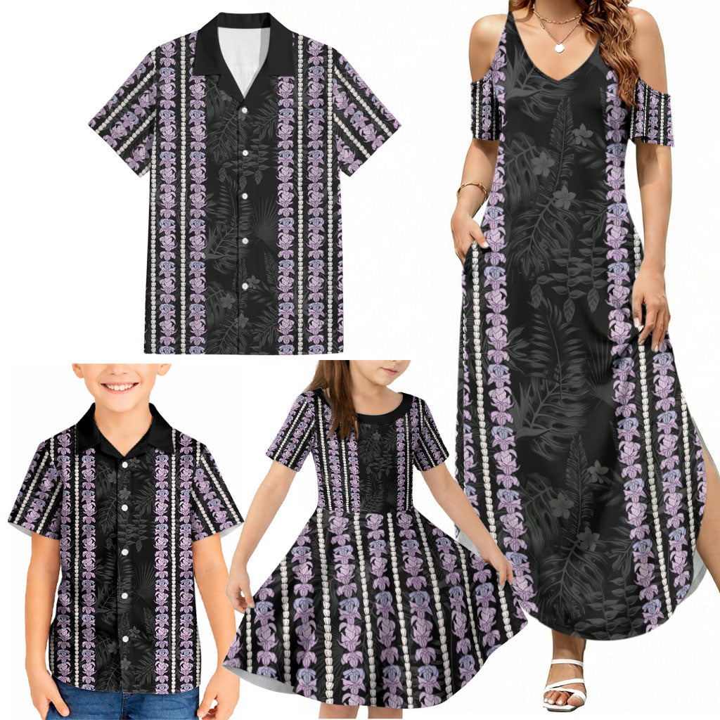 Hawaii Queen Liliuokalani Family Matching Summer Maxi Dress and Hawaiian Shirt Hawaiian Lei Pua Kalaunu LT05 - Polynesian Pride