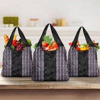 Hawaii Queen Liliuokalani Grocery Bag Hawaiian Lei Pua Kalaunu LT05 3-pack One Size Black - Polynesian Pride