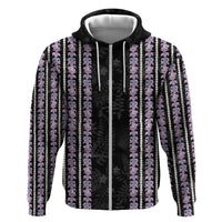 Hawaii Queen Liliuokalani Hoodie Hawaiian Lei Pua Kalaunu LT05 Zip Hoodie Black - Polynesian Pride