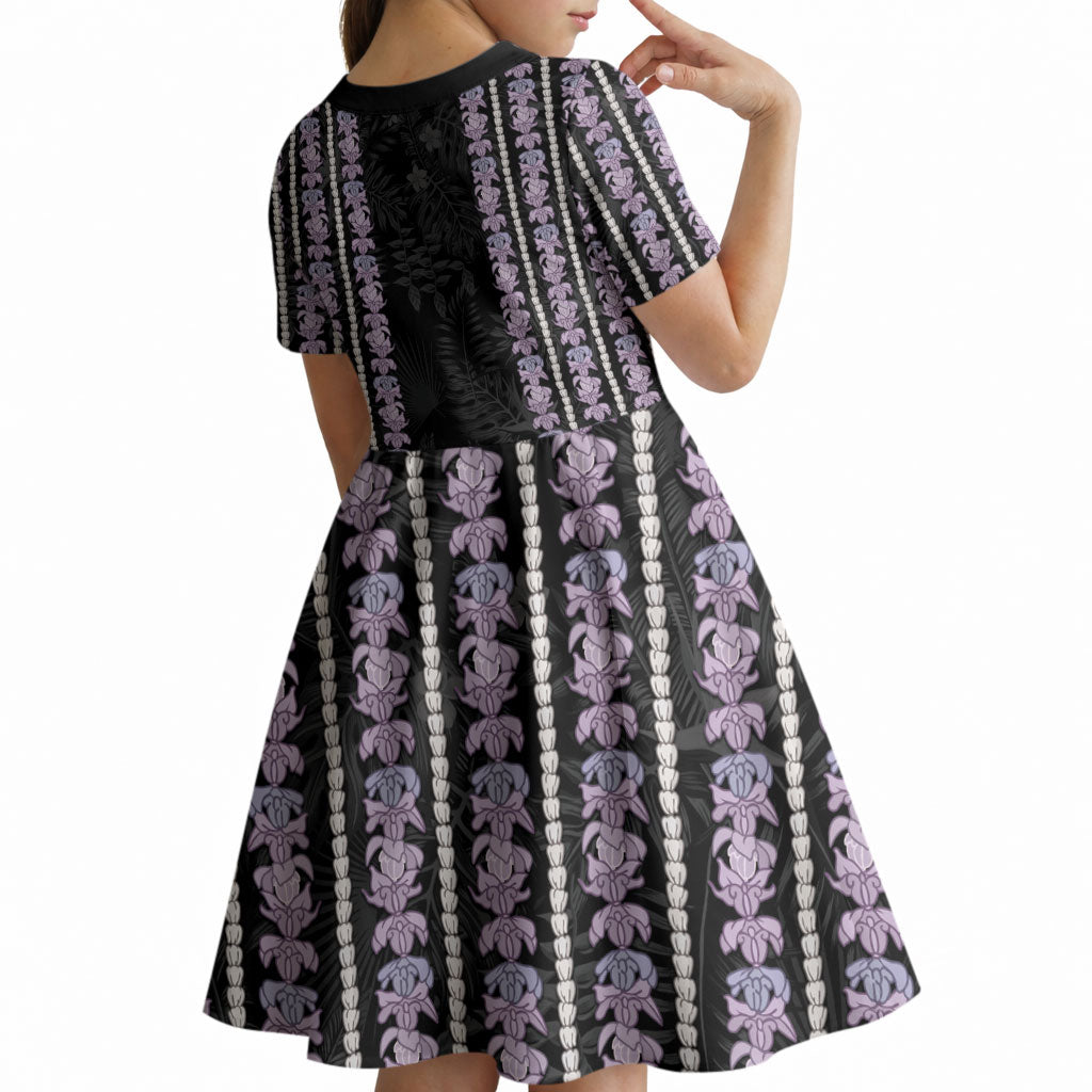 Hawaii Queen Liliuokalani Kid Short Sleeve Dress Hawaiian Lei Pua Kalaunu LT05 - Polynesian Pride