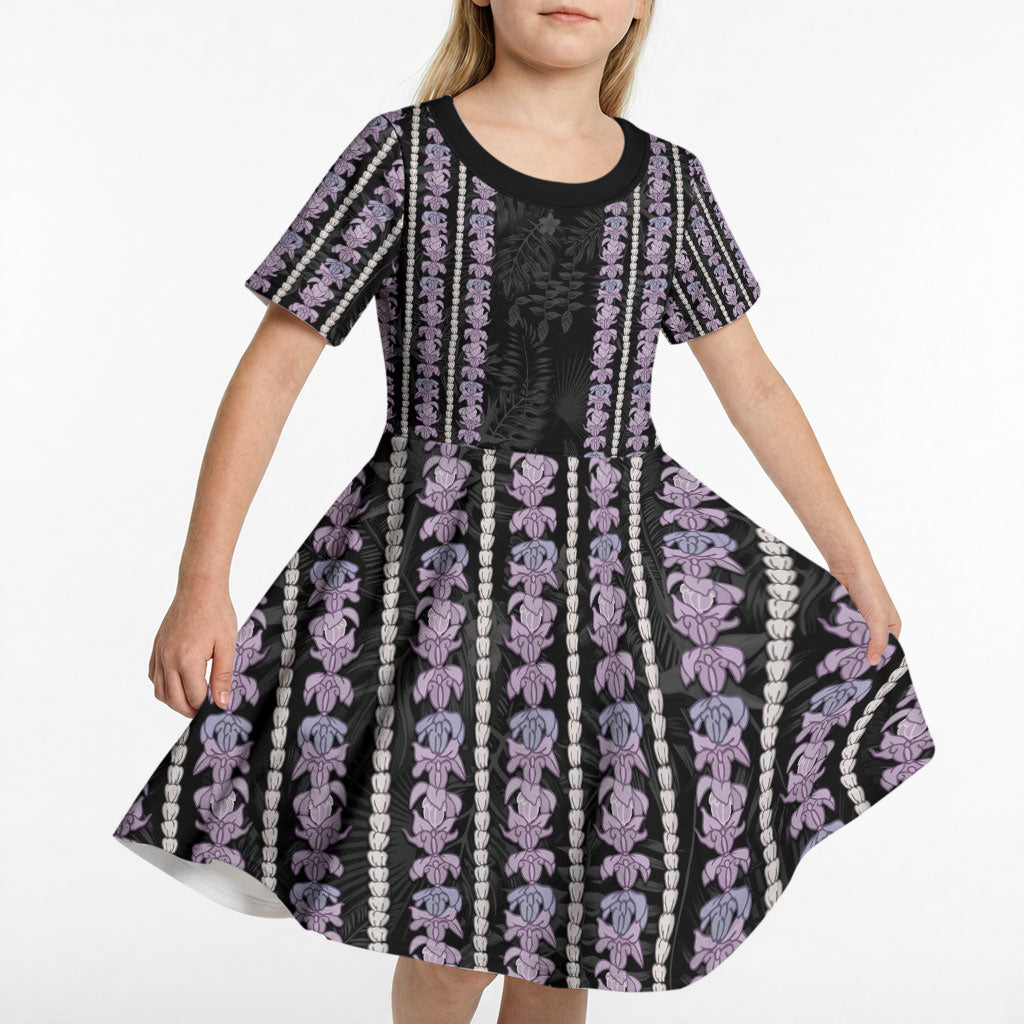 Hawaii Queen Liliuokalani Kid Short Sleeve Dress Hawaiian Lei Pua Kalaunu LT05 - Polynesian Pride