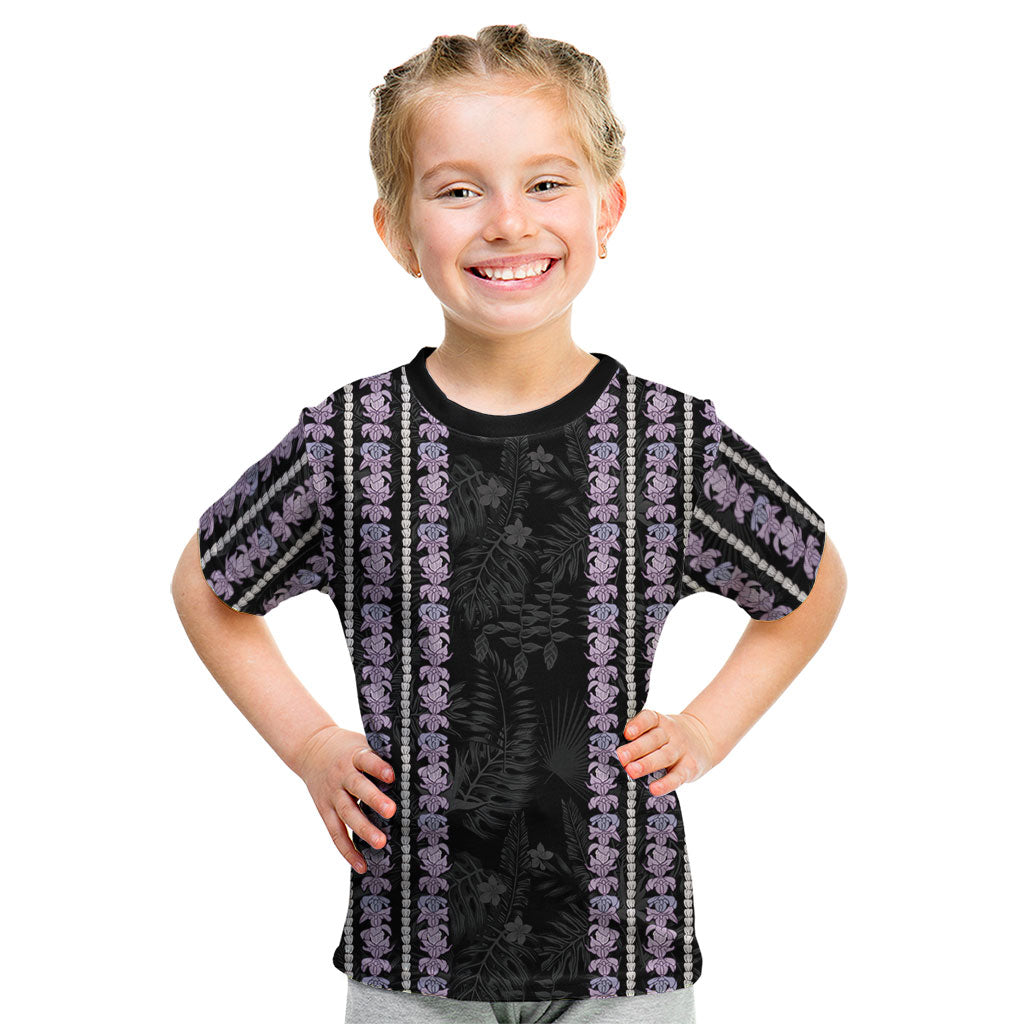 Hawaii Queen Liliuokalani Kid T Shirt Hawaiian Lei Pua Kalaunu LT05 Black - Polynesian Pride