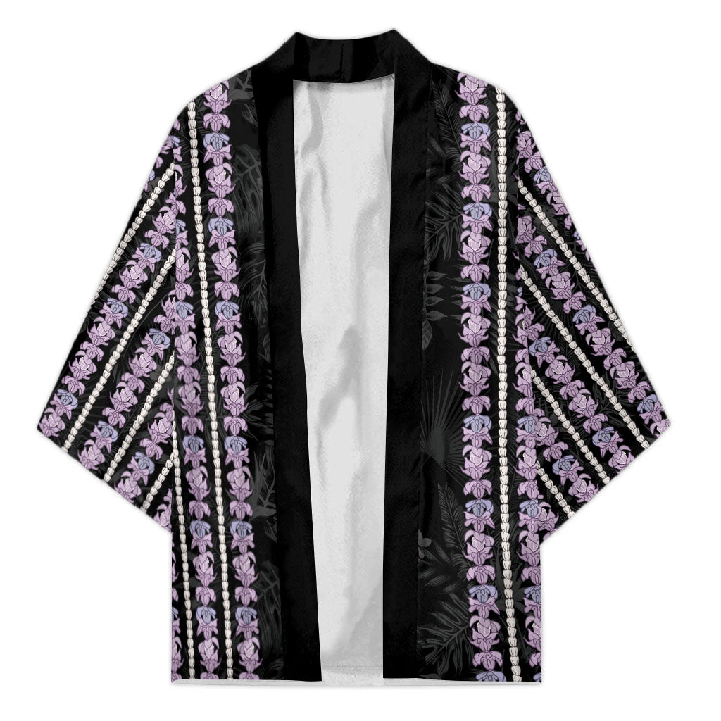 Hawaii Queen Liliuokalani Kimono Hawaiian Lei Pua Kalaunu LT05 Unisex Black - Polynesian Pride
