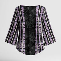 Hawaii Queen Liliuokalani Kimono Sleeve Blouse Hawaiian Lei Pua Kalaunu LT05 - Polynesian Pride