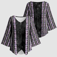 Hawaii Queen Liliuokalani Kimono Sleeve Blouse Hawaiian Lei Pua Kalaunu LT05 - Polynesian Pride