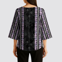 Hawaii Queen Liliuokalani Kimono Sleeve Blouse Hawaiian Lei Pua Kalaunu LT05 - Polynesian Pride