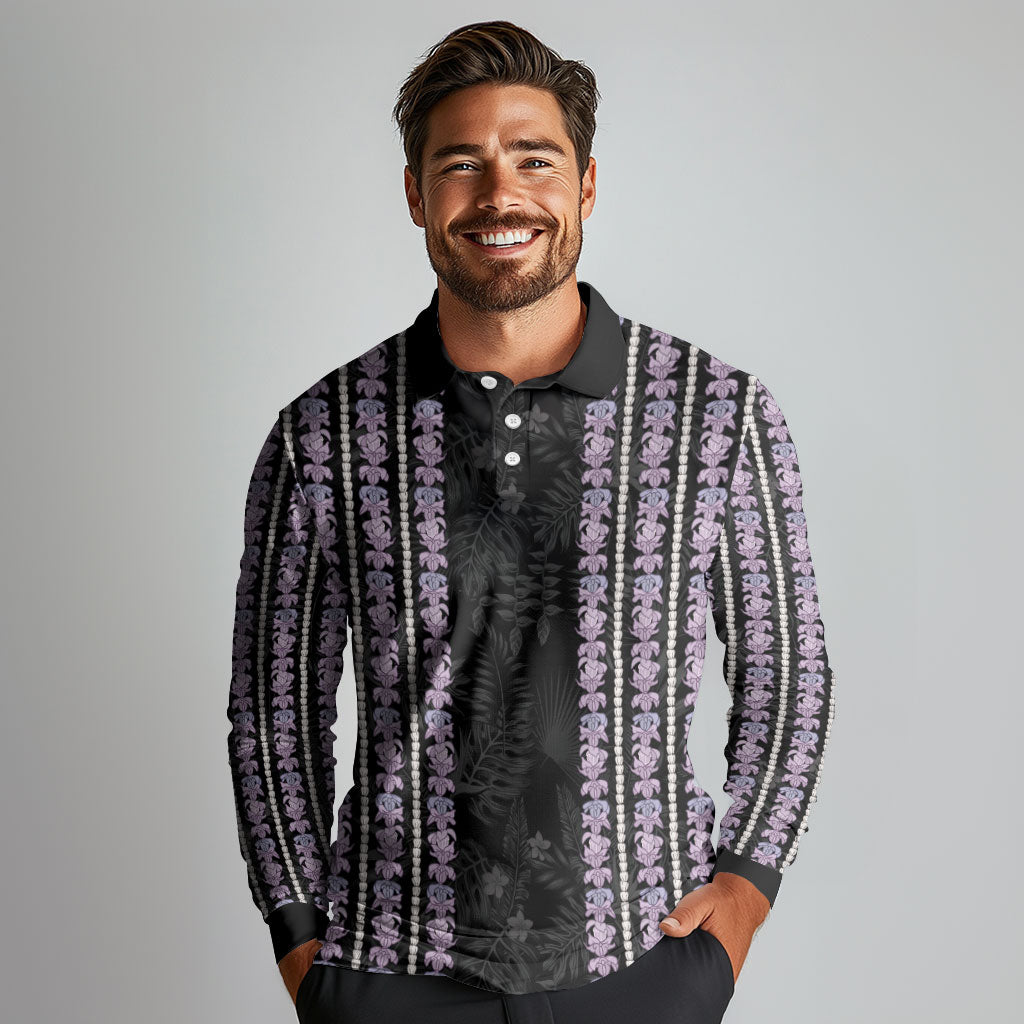 Hawaii Queen Liliuokalani Long Sleeve Polo Shirt Hawaiian Lei Pua Kalaunu LT05 - Polynesian Pride