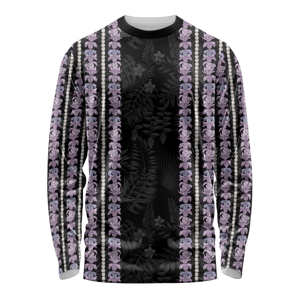 Hawaii Queen Liliuokalani Long Sleeve Shirt Hawaiian Lei Pua Kalaunu LT05 Unisex Black - Polynesian Pride