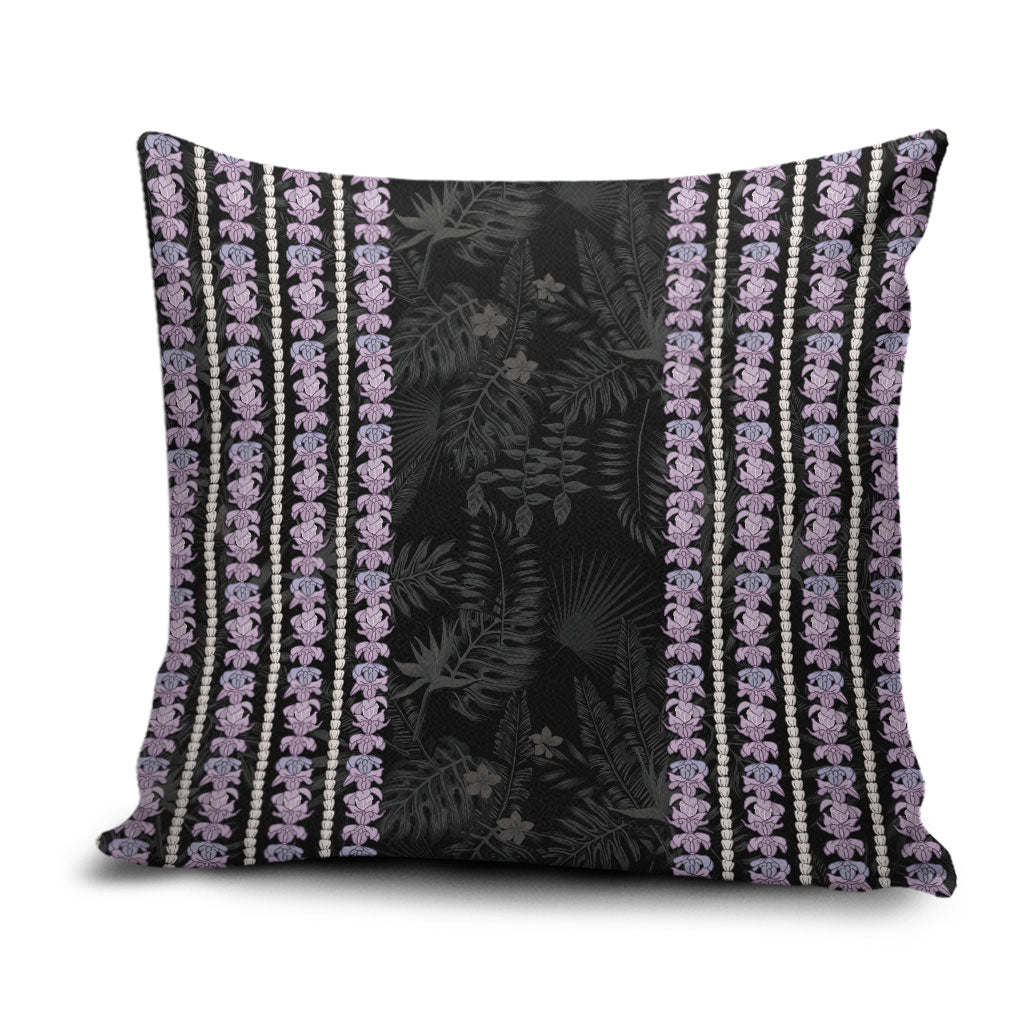 Hawaii Queen Liliuokalani Pillow Cover Hawaiian Lei Pua Kalaunu LT05 Black - Polynesian Pride