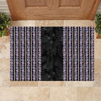 Hawaii Queen Liliuokalani Rubber Doormat Hawaiian Lei Pua Kalaunu LT05 Black - Polynesian Pride