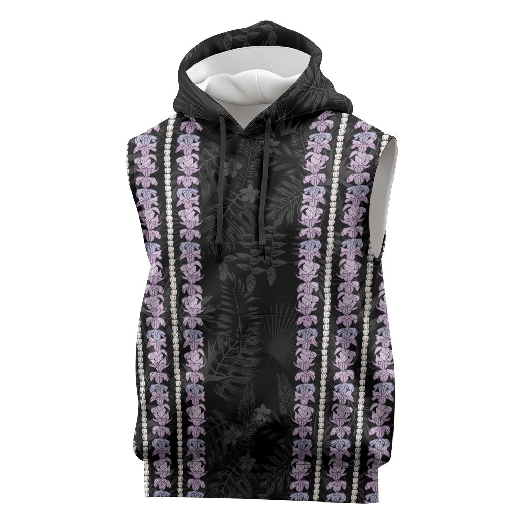 Hawaii Queen Liliuokalani Sleeveless Hoodie Hawaiian Lei Pua Kalaunu LT05 Black - Polynesian Pride