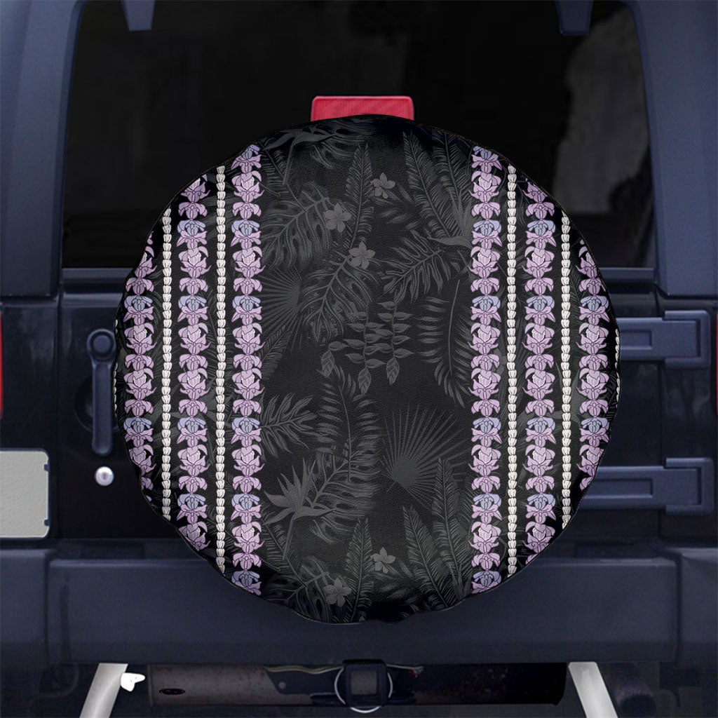 Hawaii Queen Liliuokalani Spare Tire Cover Hawaiian Lei Pua Kalaunu LT05 No hole Black - Polynesian Pride