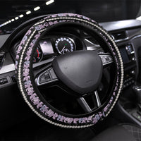 Hawaii Queen Liliuokalani Steering Wheel Cover Hawaiian Lei Pua Kalaunu LT05 Universal Fit Black - Polynesian Pride