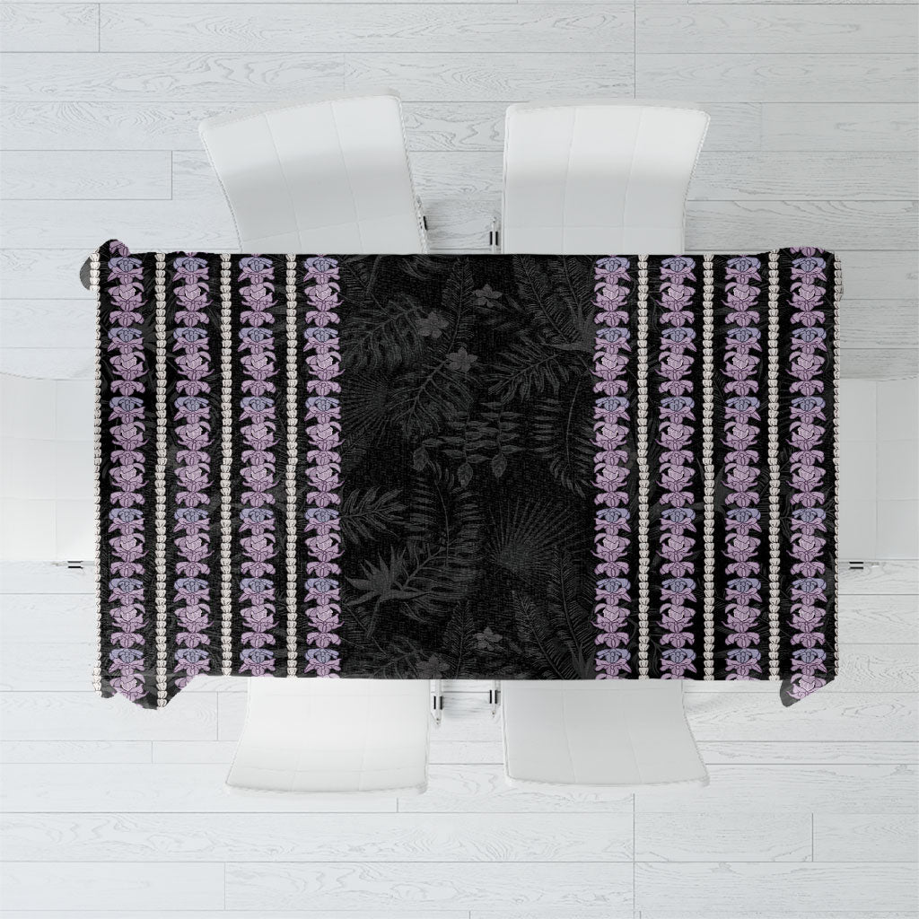 Hawaii Queen Liliuokalani Tablecloth Hawaiian Lei Pua Kalaunu LT05 Black - Polynesian Pride