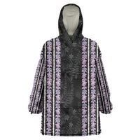Hawaii Queen Liliuokalani Wearable Blanket Hoodie Hawaiian Lei Pua Kalaunu LT05 One Size Black - Polynesian Pride